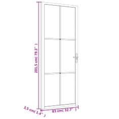 Vidaxl Vnútorné dvere 83x201,5 cm čierne matné sklo a hliník