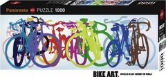 Heye Panoramatické puzzle Bike Art: Farebný rad 1000 dielikov