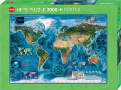 Heye Puzzle Satelitná mapa sveta 2000 dielikov