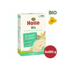Holle Bio 3 druhy zrna, bezmliečna kaša - 3 x 250g
