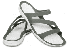 Crocs Swiftwater Sandals pre ženy, 38-39 EU, W8, Sandále, Šlapky, Papuče, Smoke/White, Sivá, 203998-06X
