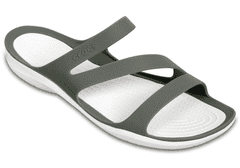 Crocs Swiftwater Sandals pre ženy, 42-43 EU, W11, Sandále, Šlapky, Papuče, Smoke/White, Sivá, 203998-06X