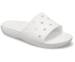 Crocs Classic Slides Unisex, 43-44 EU, M10W12, Šlapky, Sandále, Papuče, White, Biela, 206121-100