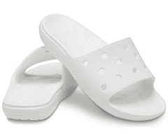 Crocs Classic Slides Unisex, 43-44 EU, M10W12, Šlapky, Sandále, Papuče, White, Biela, 206121-100