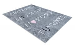 Dywany Łuszczów Detský kusový koberec Junior 52106.801 Alphabet grey 80x150