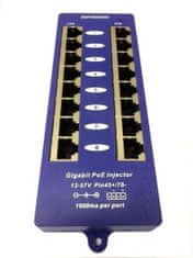 POE gigabitový tienený 8-portový pasívny panel