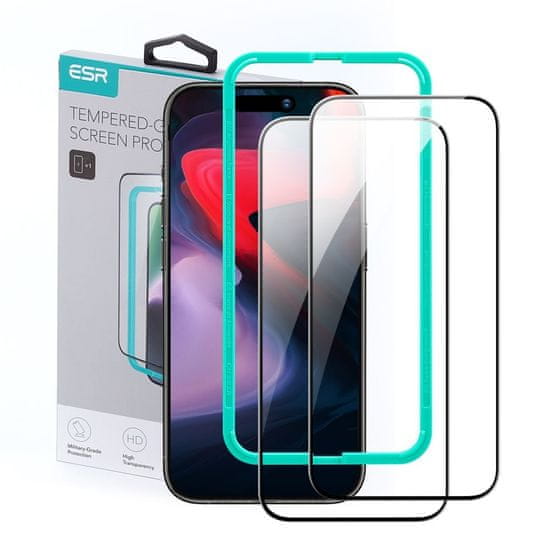 ESR Ochranné Tvrdené Sklo Tempered sklo 2-Pack iPhone 15 Pro Black