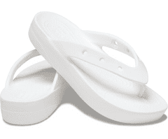 Crocs Classic Platform Flip-Flops pre ženy, 36-37 EU, W6, Žabky, Šlapky, Papuče, White, Biela, 207714-100