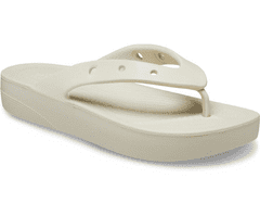 Crocs Classic Platform Flip-Flops pre ženy, 39-40 EU, W9, Žabky, Šlapky, Papuče, Bone, Béžová, 207714-2Y2