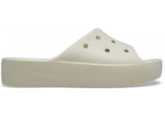 Crocs Classic Platform Slides pre ženy, 38-39 EU, W8, Šlapky, Sandále, Papuče, Bone, Béžová, 208180-2Y2