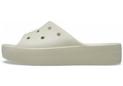 Crocs Classic Platform Slides pre ženy, 39-40 EU, W9, Šlapky, Sandále, Papuče, Bone, Béžová, 208180-2Y2