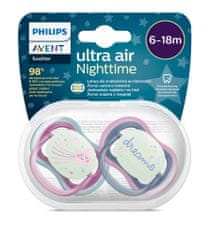 Philips Avent Cumlík Ultra air nočný 6-18m dievča, 2ks
