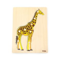 Viga Detské drevené puzzle s úchytmi Montessori Viga Žirafa 