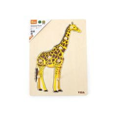 Viga Detské drevené puzzle s úchytmi Montessori Viga Žirafa 