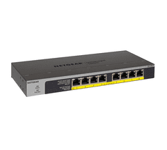 Netgear 8-port 10/100/1000Mbps Gigabit Ethernet, Flexible PoE, GS108LP