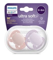 Philips Avent Cumlík Ultrasoft Premium neutral 0-6m dievčatko, 2 ks