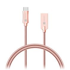 Connect IT Wirez Steel Knight USB-C (Type C) - USB-A, metallic rose-gold, 2,1 A, 1 m