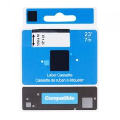 PrintLine kompatibilná páska s DYMO 45022, S072062, 12mm, 7m, čierna tlač/strieborný podklad, D1