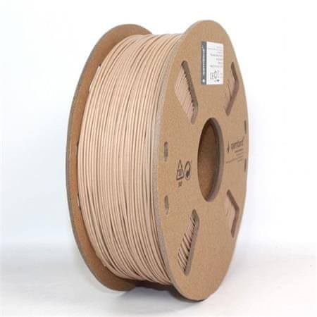 Gembird tlačová struna (filament), PLA, 1,75mm, 1kg, prírodné drevo