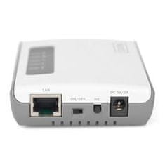Digitus 2portový bezdrôtový multifunkčný sieťový a tlačový server USB 2.0, 300 Mb/s
