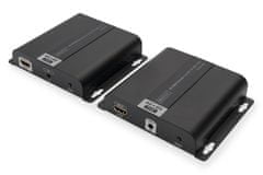 Digitus Sada 4K HDMI Extender cez IP/CAT 5, 6 (120 m), kompletné napájanie PoE, UHD 4K/30 Hz