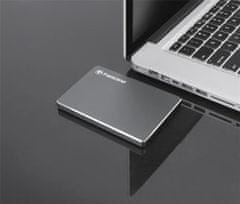 Transcend 1TB StoreJet 25C3N, 2.5", USB 3.0 (3.1 Gen 1) Štýlový externý hard disk, ultra-tenký, oceľovo šedý