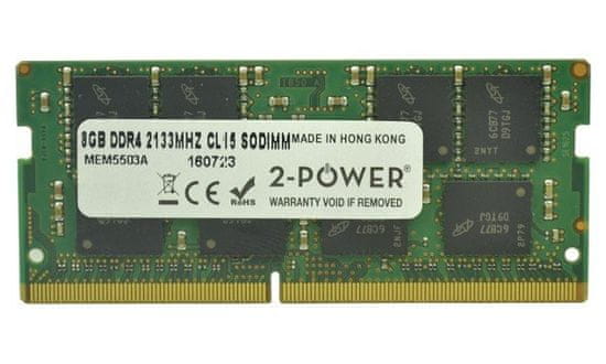 2-Power 8GB PC4-17000S 2133MHz DDR4 CL15 Non-ECC SoDIMM 2Rx8 (DOŽIVOTNÁ ZÁRUKA)
