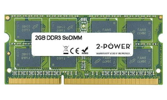 2-Power 2GB PC3-8500S 1066MHz DDR3 CL7 SoDIMM 2Rx8 (DOŽIVOTNÁ ZÁRUKA)
