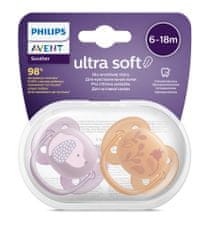 Philips Avent Cumlík Ultrasoft Premium Zvieratko 6-18m dievča, 2 ks