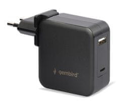 Gembird Univerzálny adaptér NPA-PD60-01 pre notebook, Type-C PD, USB, 60W