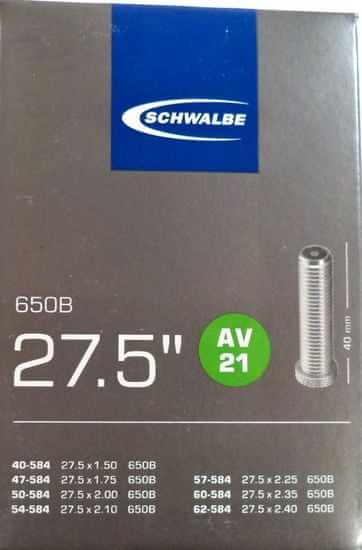 Schwalbe Duša AV21 27.5"x1.50-2.40 (40/62-584) AV/40mm