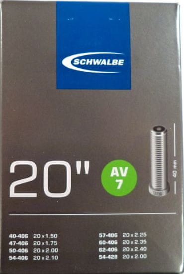 Schwalbe Duša AV7 20"x1.50-2.00 (40-406/54-428) AV/40mm