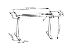 Digitus Elektricky výškovo nastaviteľný rám stola Jednomotorový, 2stupňový, čierny
