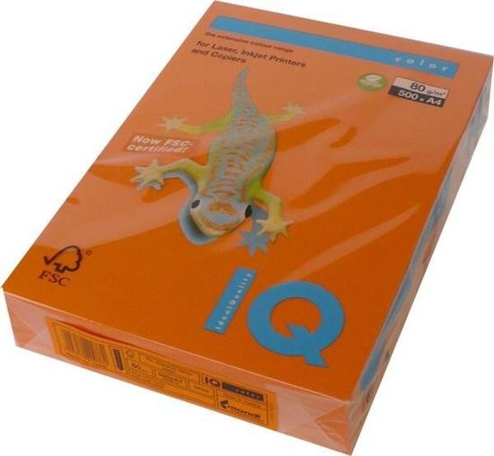 IQ Farebný papier A4 - 80 g intenzívna farba OR43 oranžová (500 hárkov)