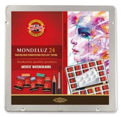 KOH-I-NOOR súprava akvarelových umeleckých farieb MONDELUZ 24ks v plechovej krabičke