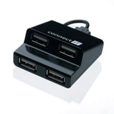 Connect IT USB hub 4 porty STEP - čierny