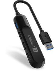 USB-A húb USB 3.0, externý, ČIERNY