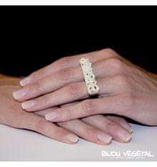 Živé šperky - Prsteň strieborný rovný s bielymi minirůžičkami