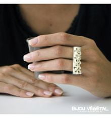 Živé šperky - Prsteň strieborný rovný s bielymi minirůžičkami