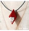 Radis et Capucine Živé šperky - Náhrdelník Diamant červený s trvalými bielymi kvetmi