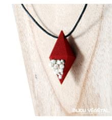 Radis et Capucine Živé šperky - Náhrdelník Diamant červený s trvalými bielymi kvetmi