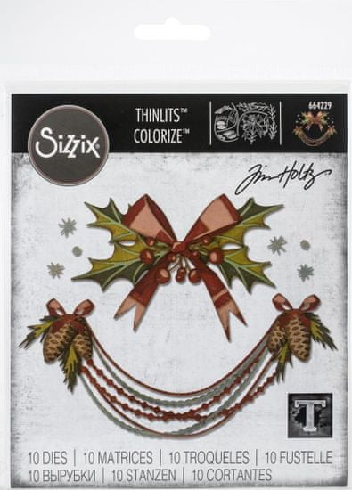 Sizzix Thinlits vyrezávacie kovové šablóny - vianočné girlanda 10 ks