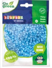 PLAYBOX Zažehľovacie korálky Go Green - svetlo modré 1000ks