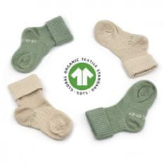 KipKep detské ponožky Stay-on-Socks 12-18m 2páry Calming Green