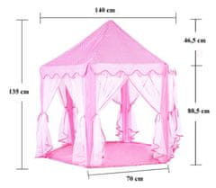 Pixino Detský stan na hranie Princeznin palác ružový