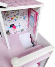 Freeon Drevený domček pre bábiky - svetlo ružový
