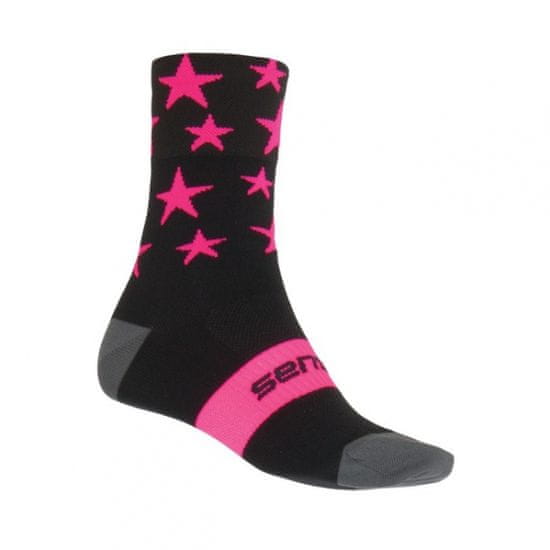 Sensor Ponožky STARS čierno/ružové - 6-8