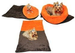 Marysa pelech 3v1 pre psov, tmavo šedý/oranžový, veľkosť XL
