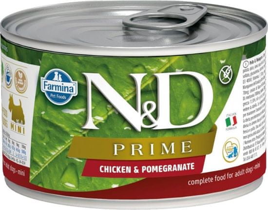 N&D PRIME Dog konz. Chicken & Pomegranate Mini 140 g