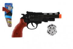 Teddies Plastová klapacia pištoľ 22cm s odznakom 1ks